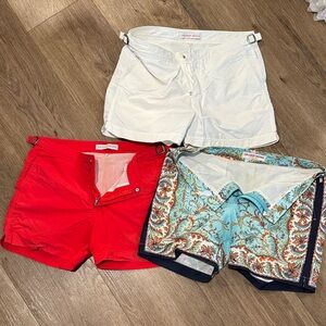 Orlebar Brown Men's Swim Cargos - White, Red, and Patterned